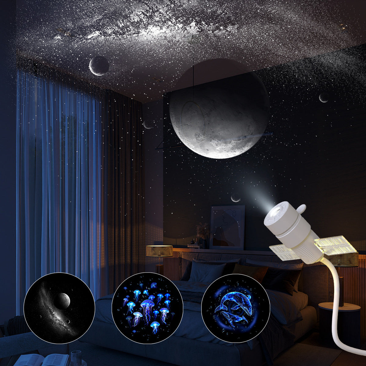 Galaxy projection on ceiling — SkyDisc night sky effect