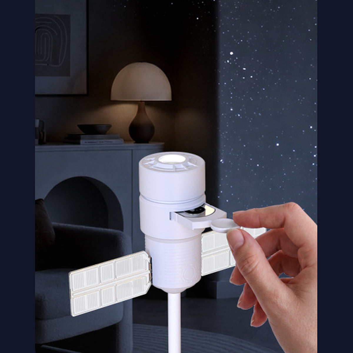 Swappable sky discs — change scenes like vinyl records